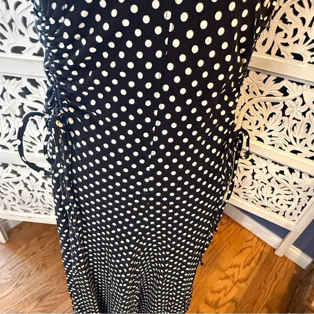 LOFT Black and White Polka Dot Dress NWT Sz M - Picture 3 of 4